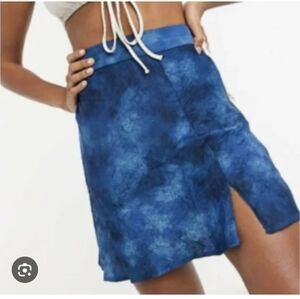 Free People Martine Flirt Mini Blue Tie-Dye Skirt